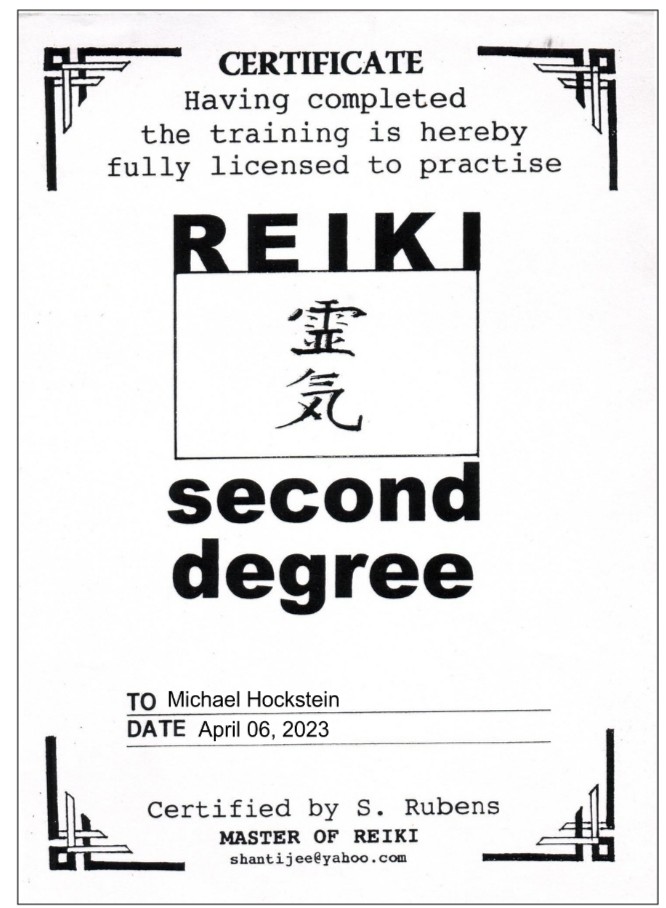 Reiki Level 2 Degree
