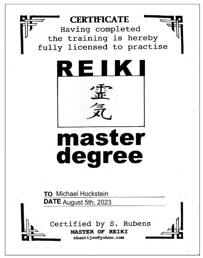 Reiki Master Degree